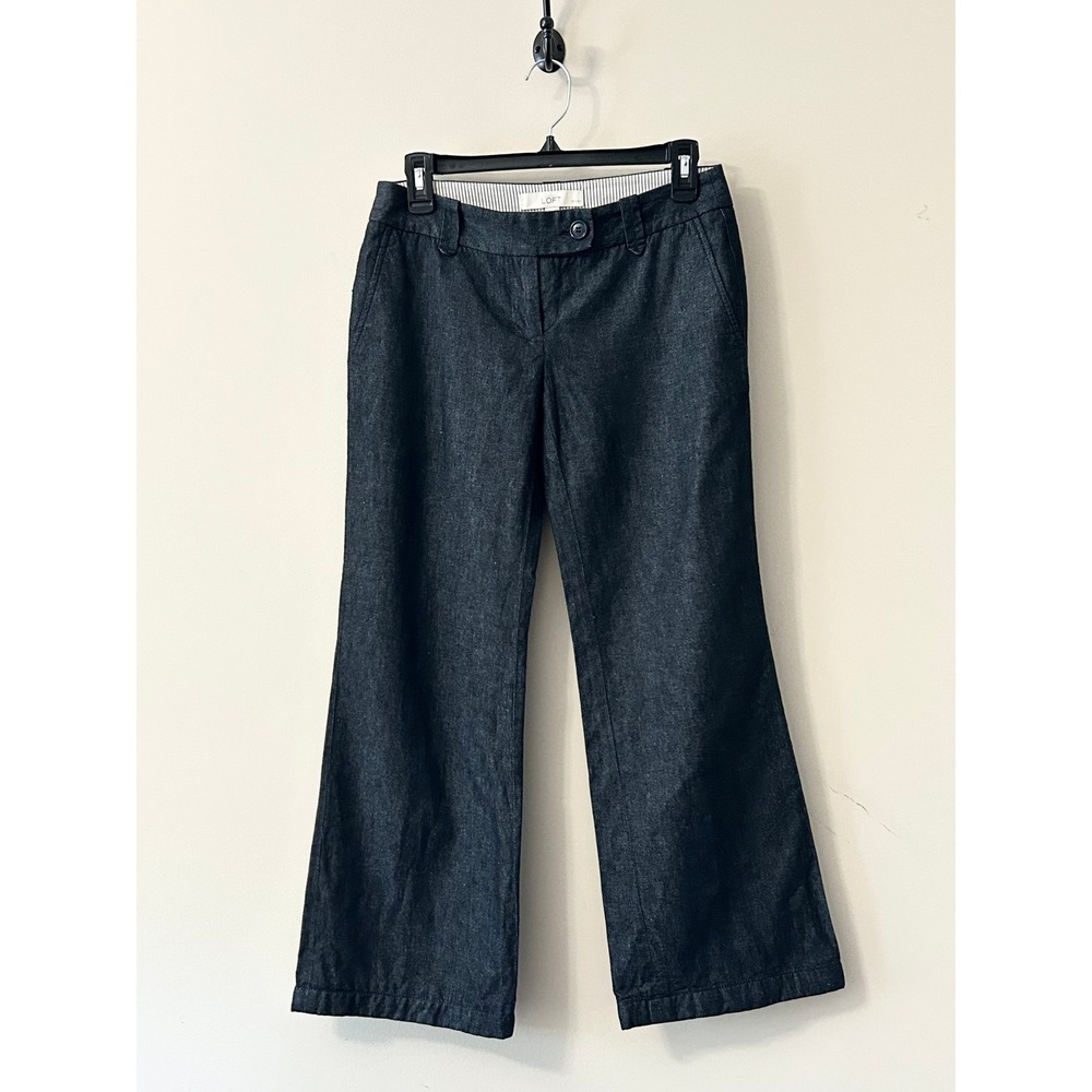 Ann Taylor LOFT Petites Dark Wash Wide Leg Trousers Size 2P Indigo Denim Pants